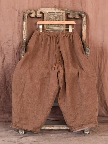 Worn Linen Loose Pants