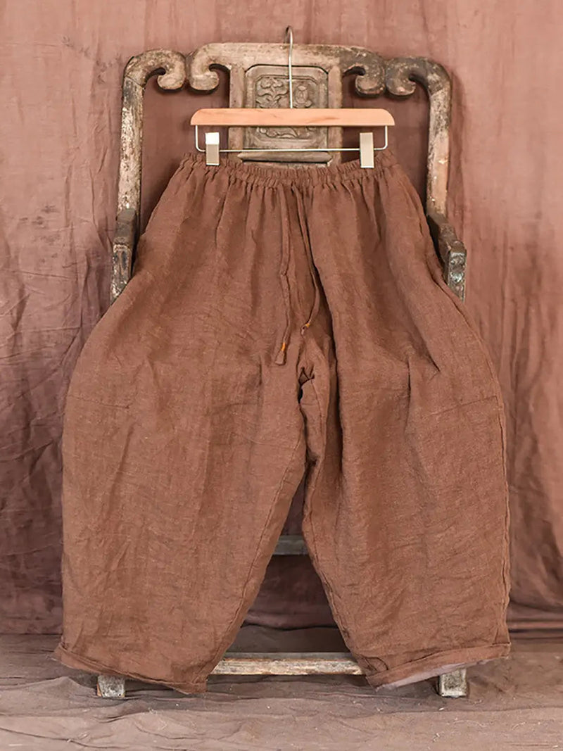 Worn Linen Loose Pants
