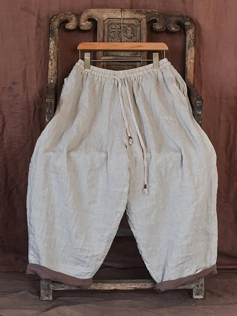 Worn Linen Loose Pants