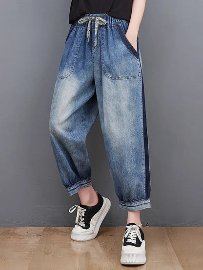 Wahed Spliced Denim Pants