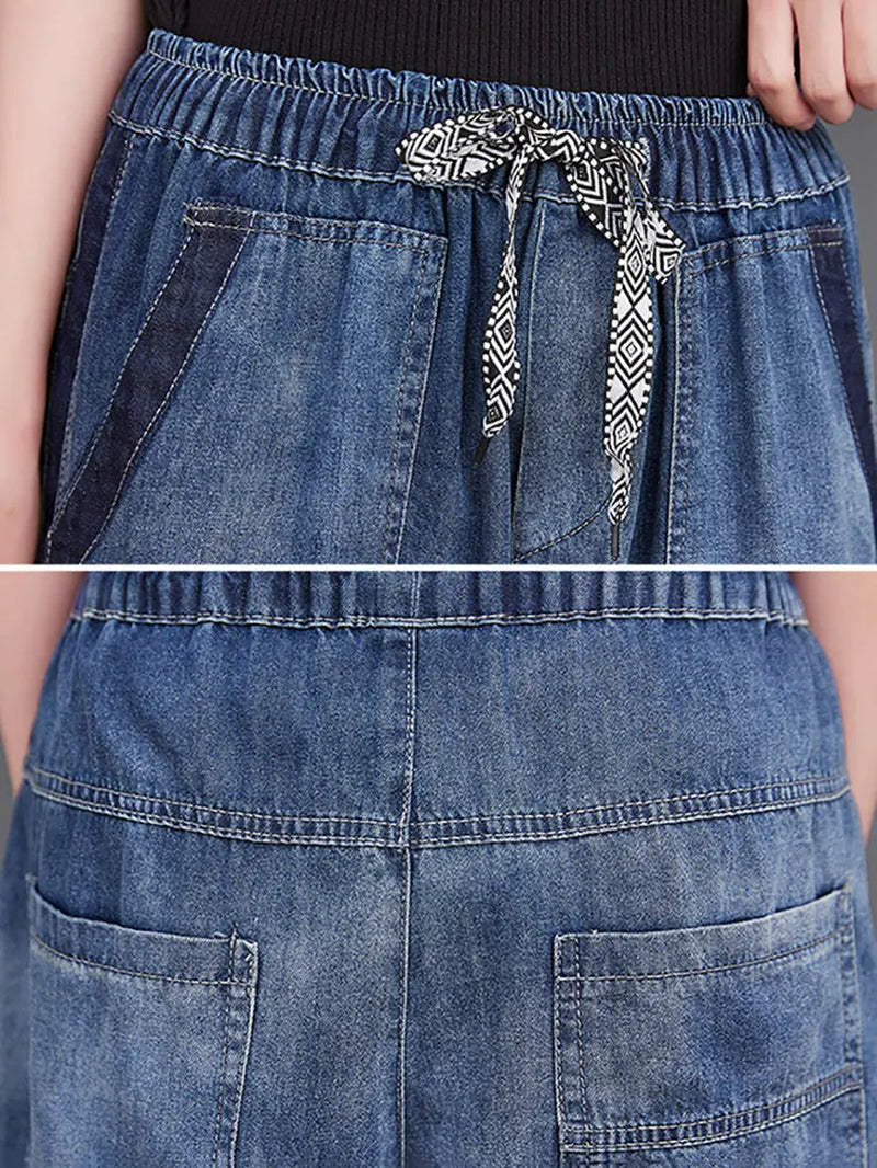 Wahed Spliced Denim Pants