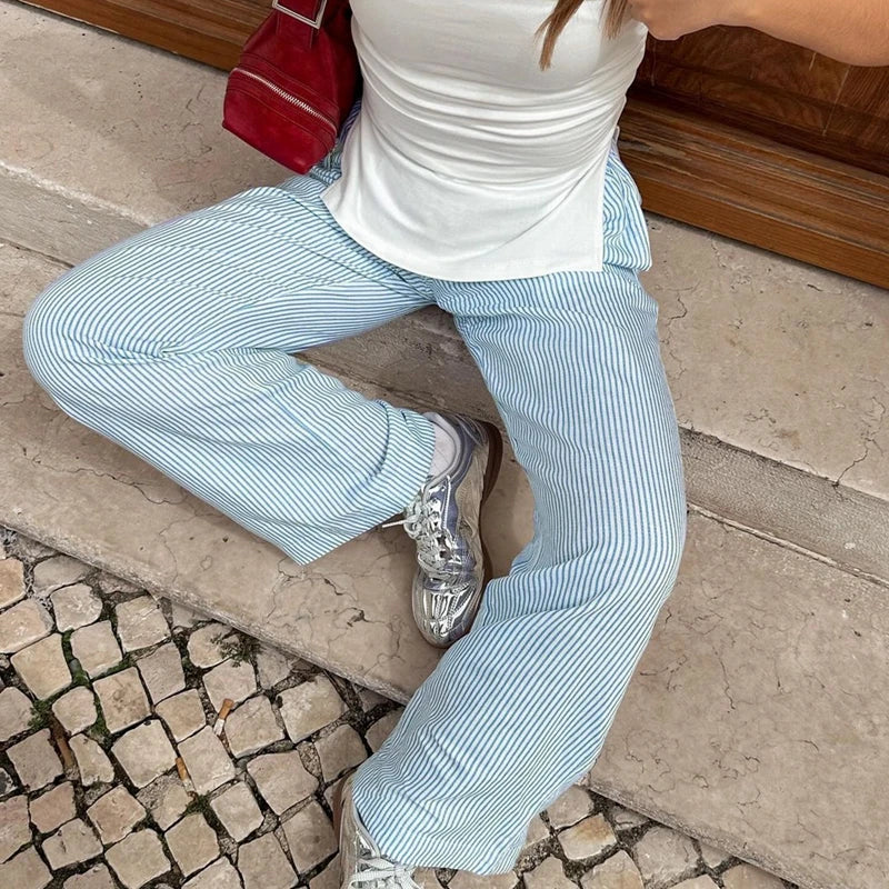 Striped Pajama Elastic Waist Pant