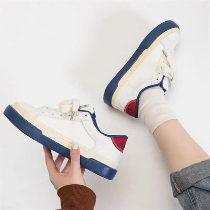Summer Autumn Thick Soled Raised Canvas Shoes Breathable Versatile Student Sport Flats Sneakers Outdoor Trainers Footwear
