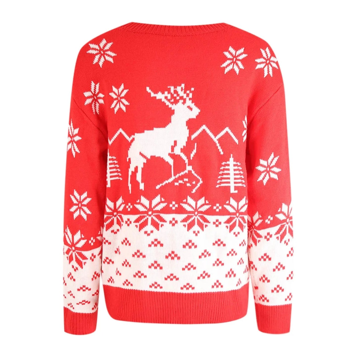 Snowflake Printed Long Sleeve O Neck Jumper Christmas Sweater