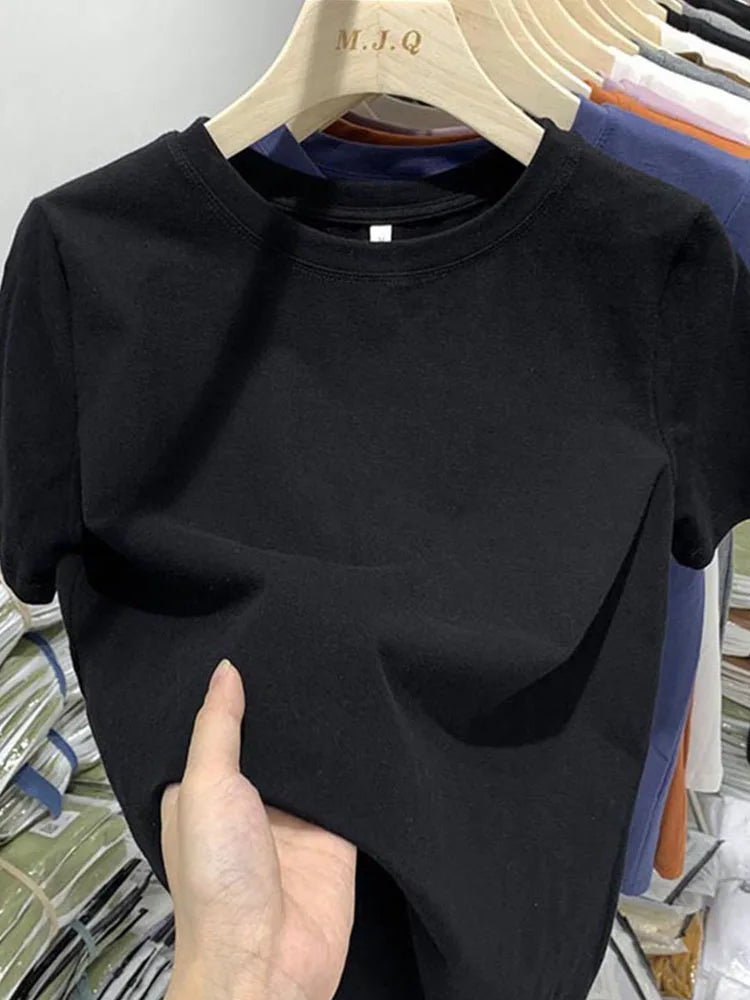 T Shirt T-shirt Woman Clothes Tops Cotton Tshirt Female Short Sleeve Spring Tee Y2k Top White