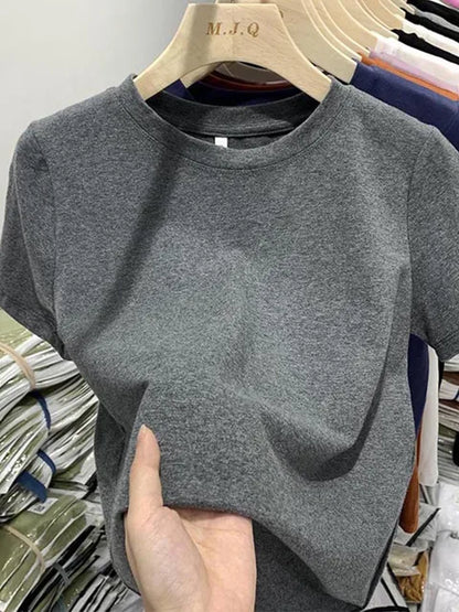 T Shirt T-shirt Woman Clothes Tops Cotton Tshirt Female Short Sleeve Spring Tee Y2k Top White