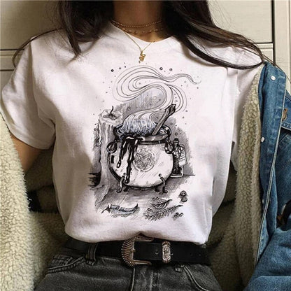 T-shirt Cartoon Witch Magic Kawaii Tshirt