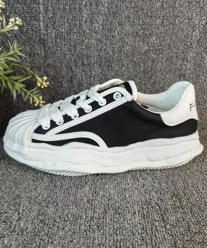 Versatile White Splicing Flat Shoes Cross Strap Dd1007