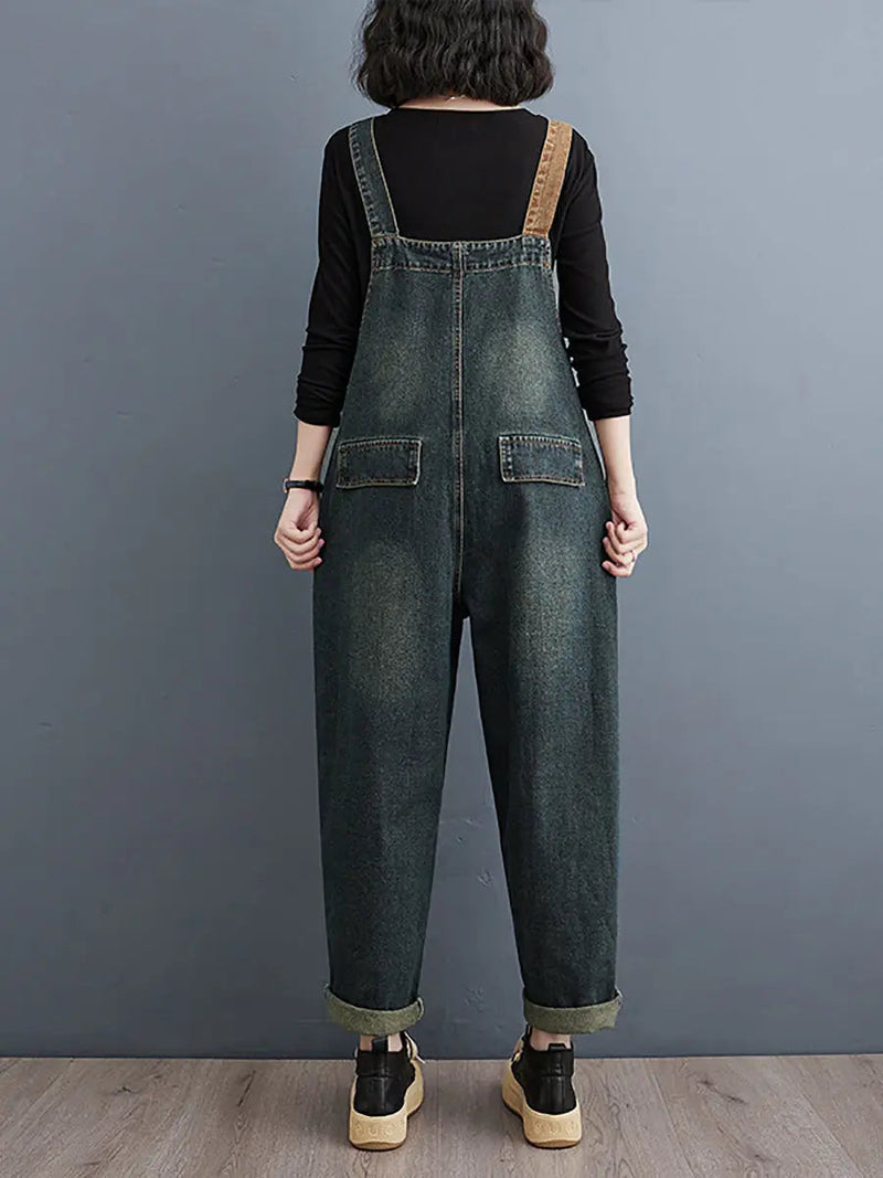Denim Loose Jumpsuits
