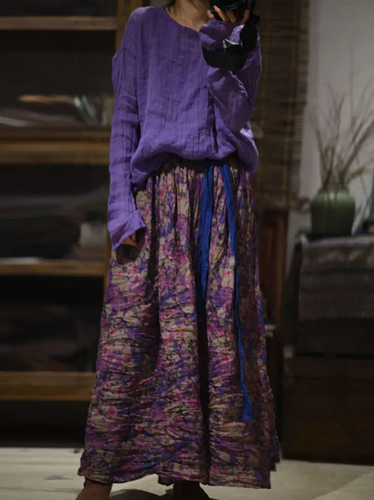 Print Wron Ramie Skirt