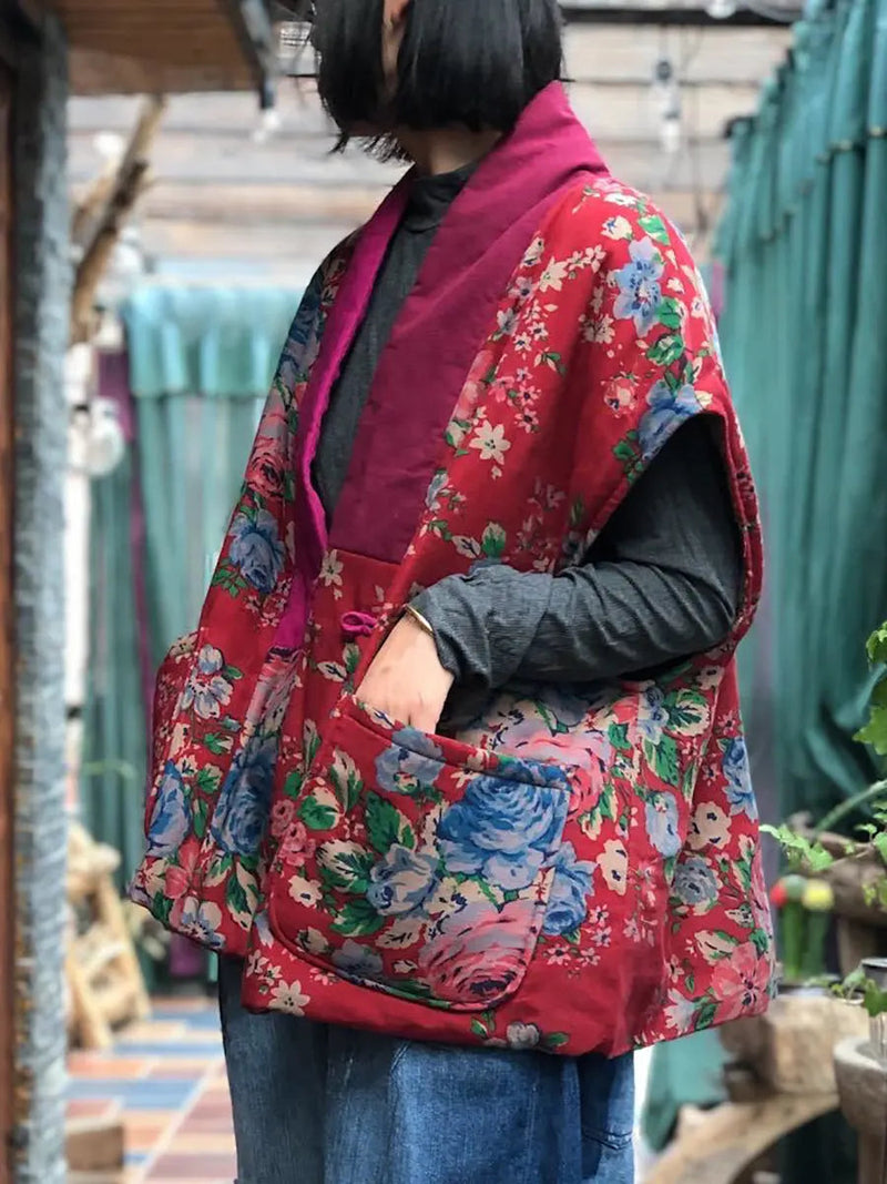 Spliced V-neck Vest Coat