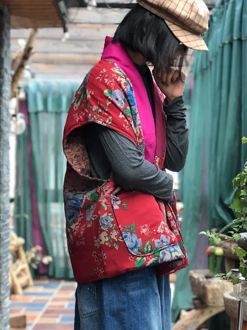 Spliced V-neck Vest Coat