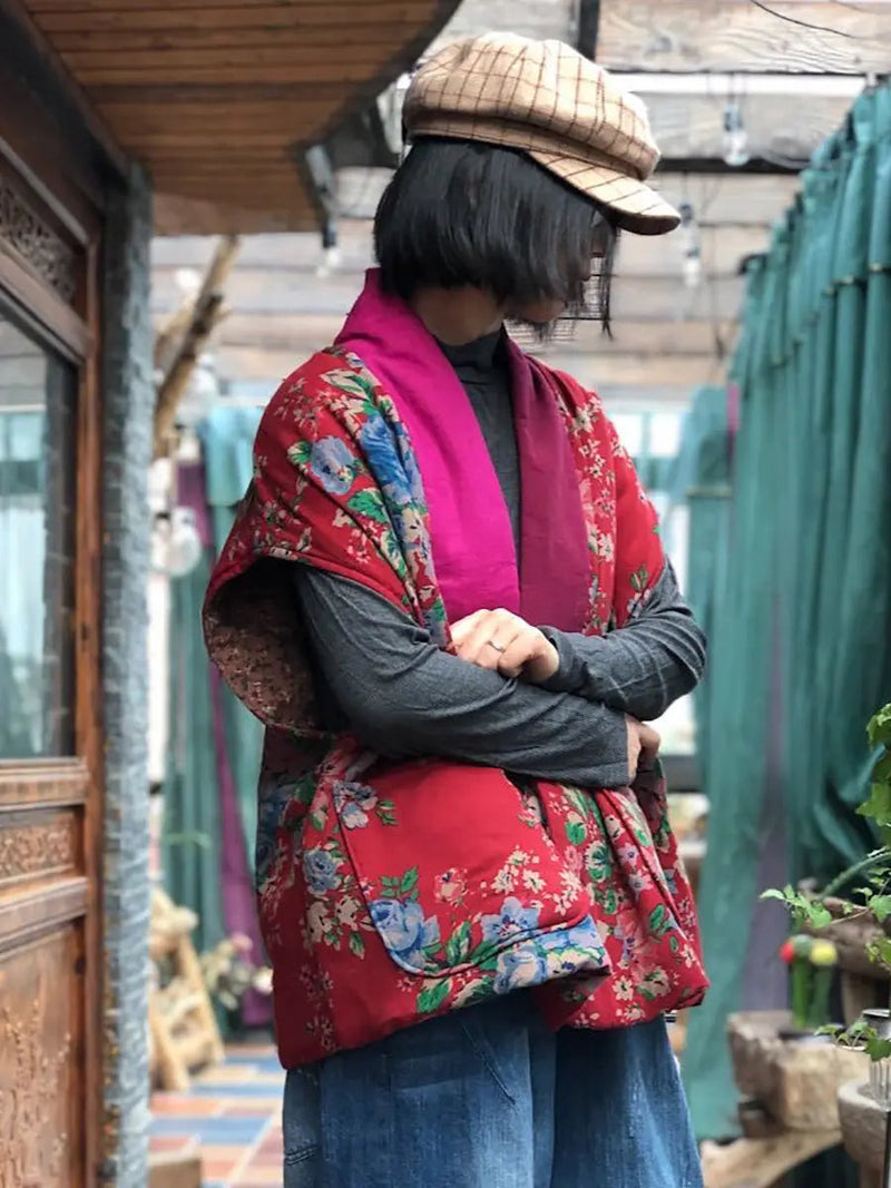 Spliced V-neck Vest Coat