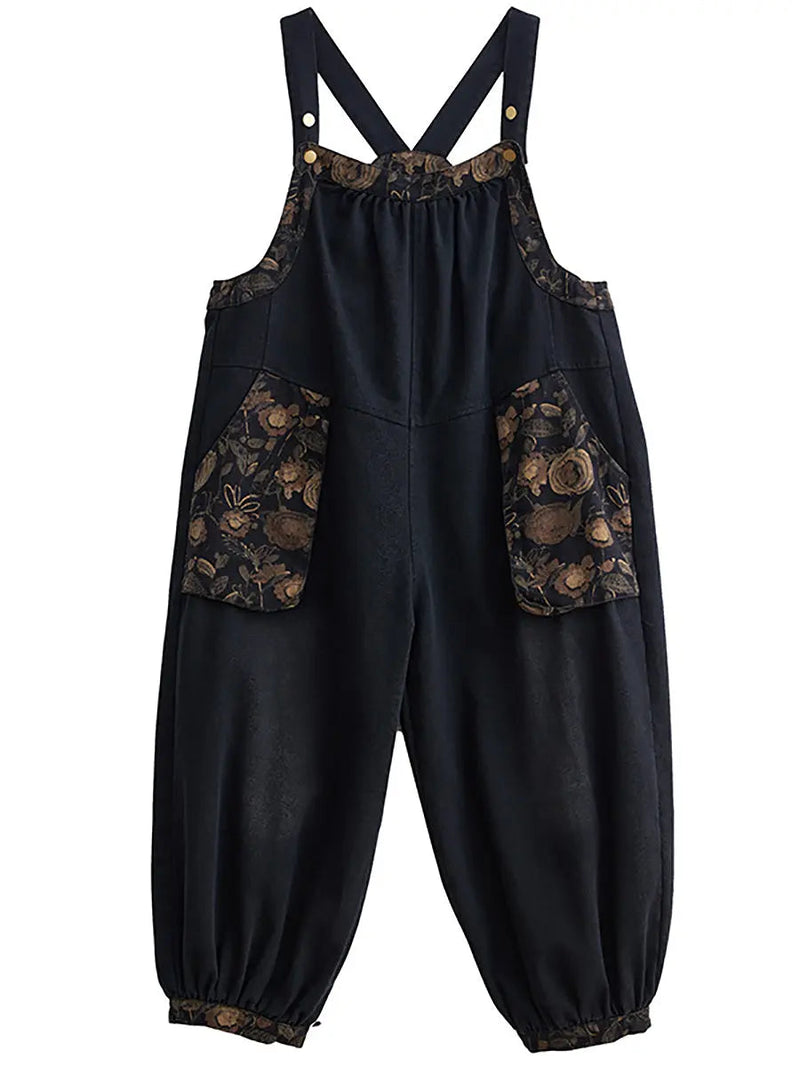 Spliced Winter Denim Jumpsuits