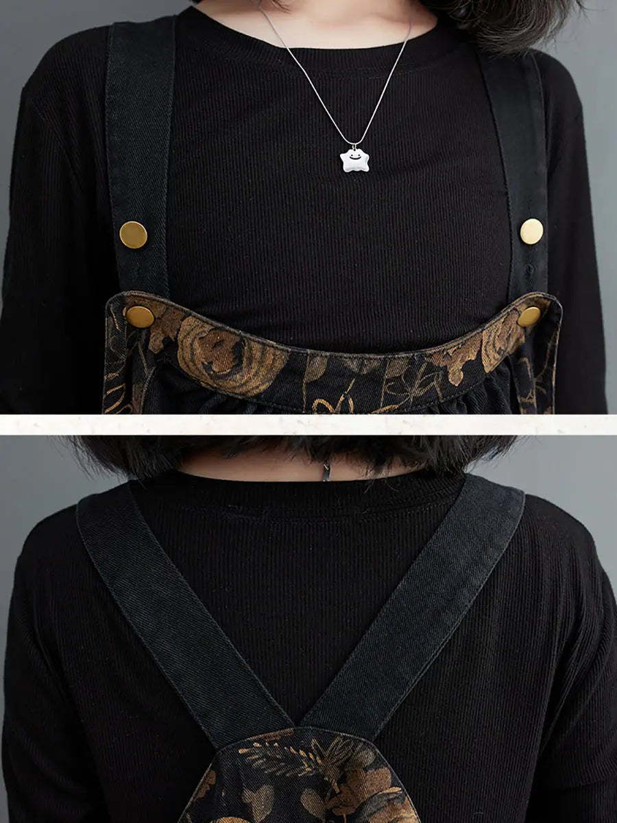 Spliced Winter Denim Jumpsuits