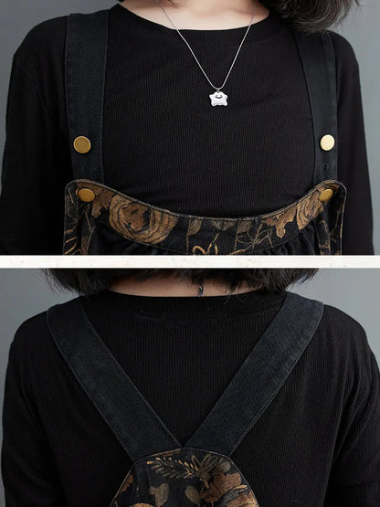 Spliced Winter Denim Jumpsuits