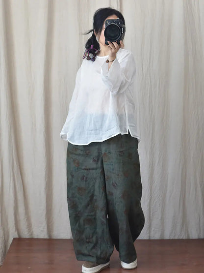 Linen Wide-leg Pants