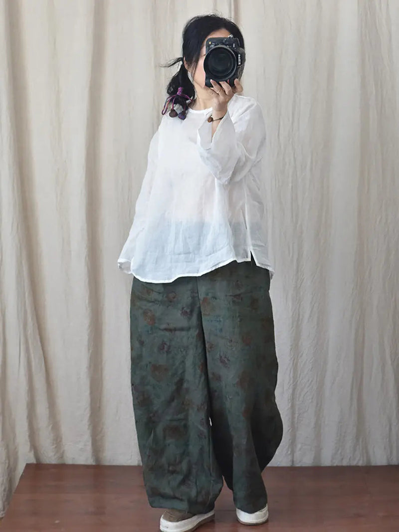 Linen Wide-leg Pants