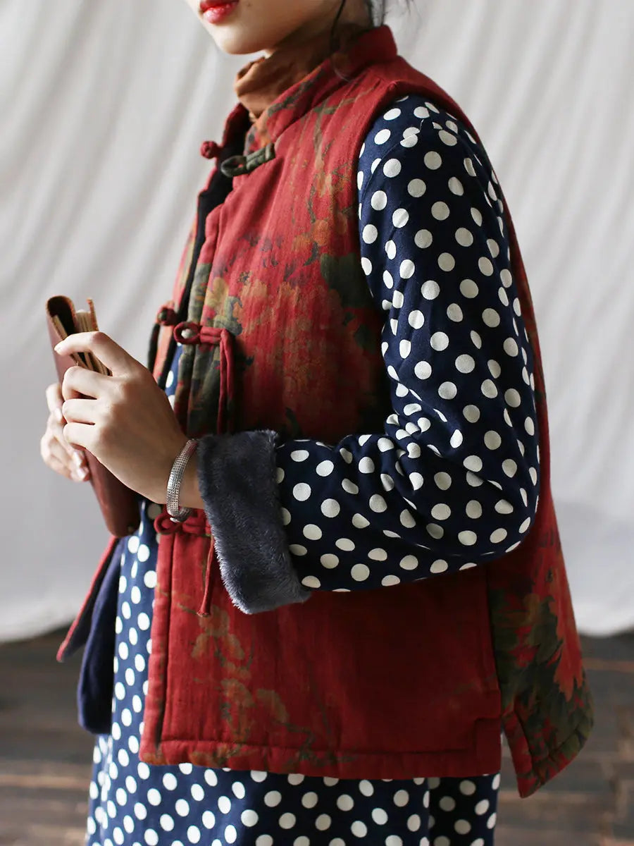 Flower Print Cotton Padded Coat