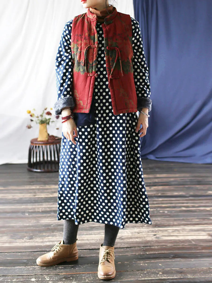 Flower Print Cotton Padded Coat
