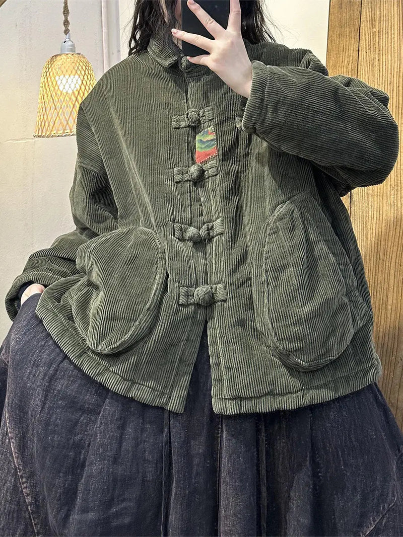 Corduroy Buckle Shirt Coat