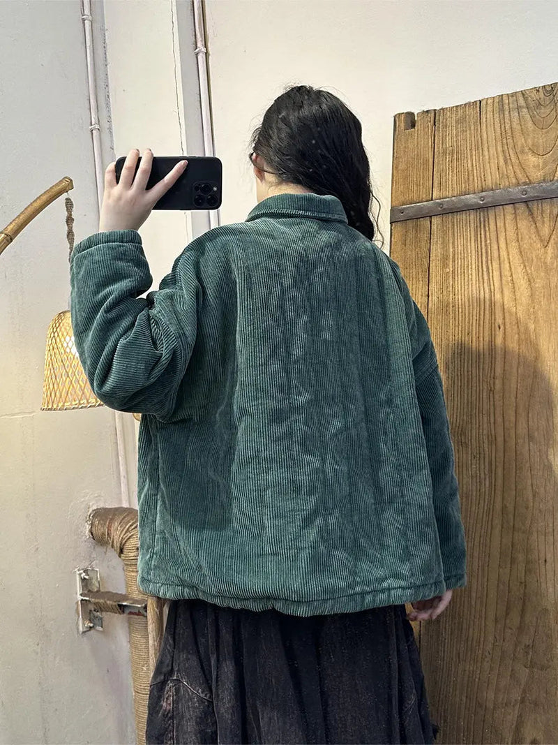 Corduroy Buckle Shirt Coat