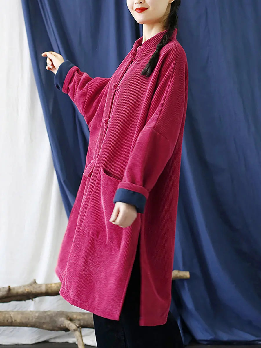 Corduroy Long Winter Coat
