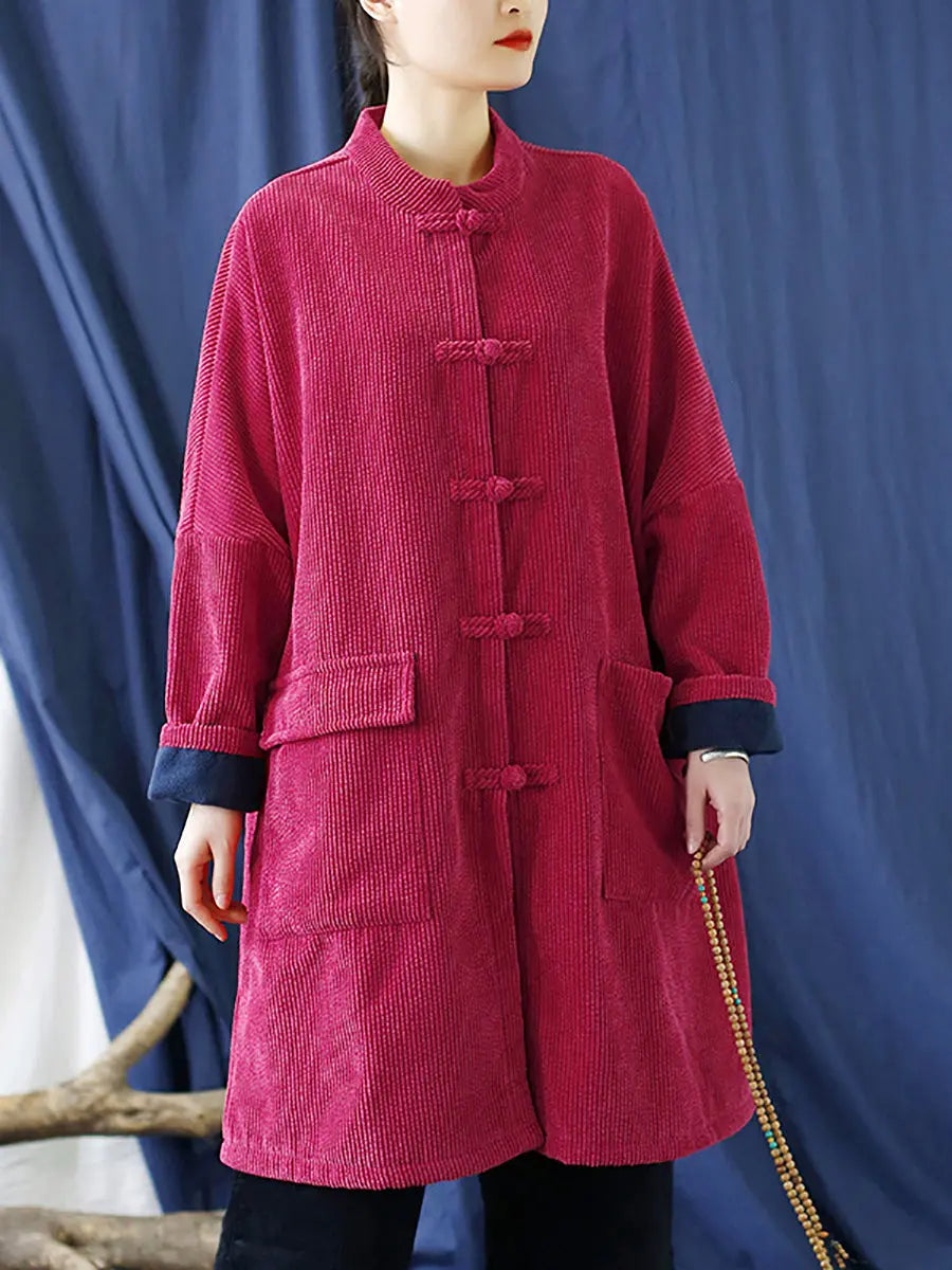 Corduroy Long Winter Coat
