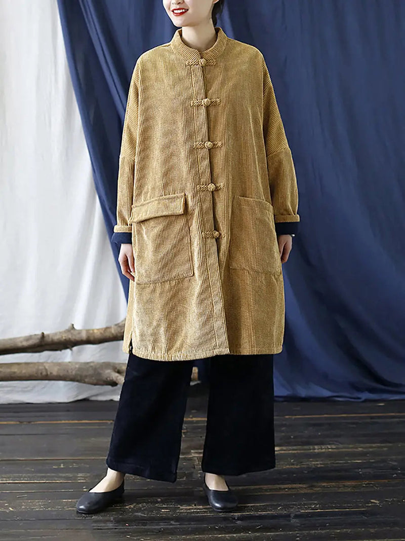 Corduroy Long Winter Coat