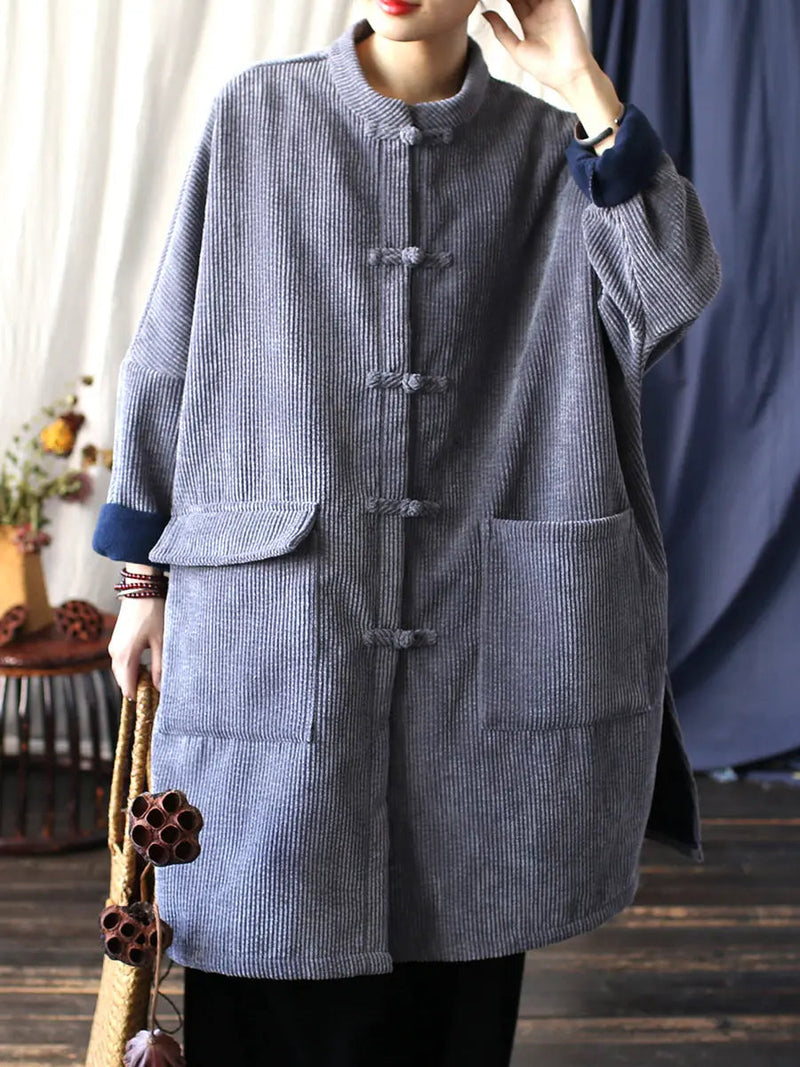 Corduroy Long Winter Coat