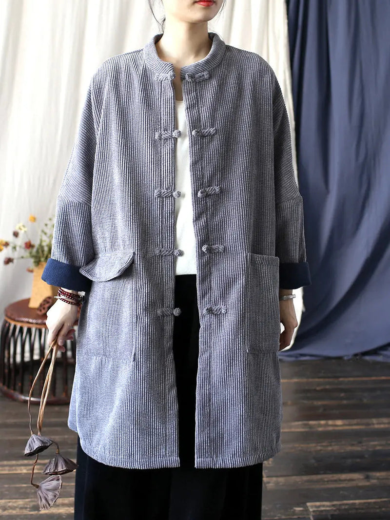 Corduroy Long Winter Coat