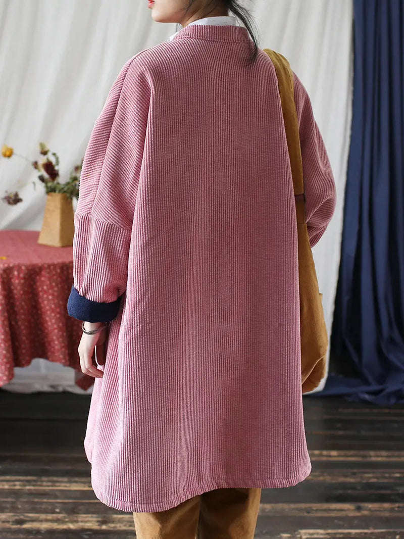 Corduroy Long Winter Coat