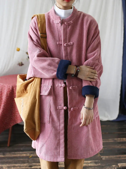 Corduroy Long Winter Coat