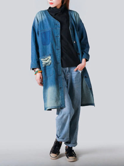 Frayed Denim Coat