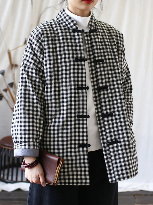Plaid Cotton Padded Coat