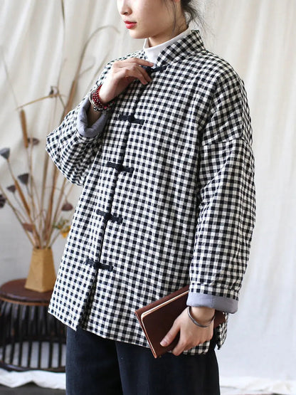 Plaid Cotton Padded Coat