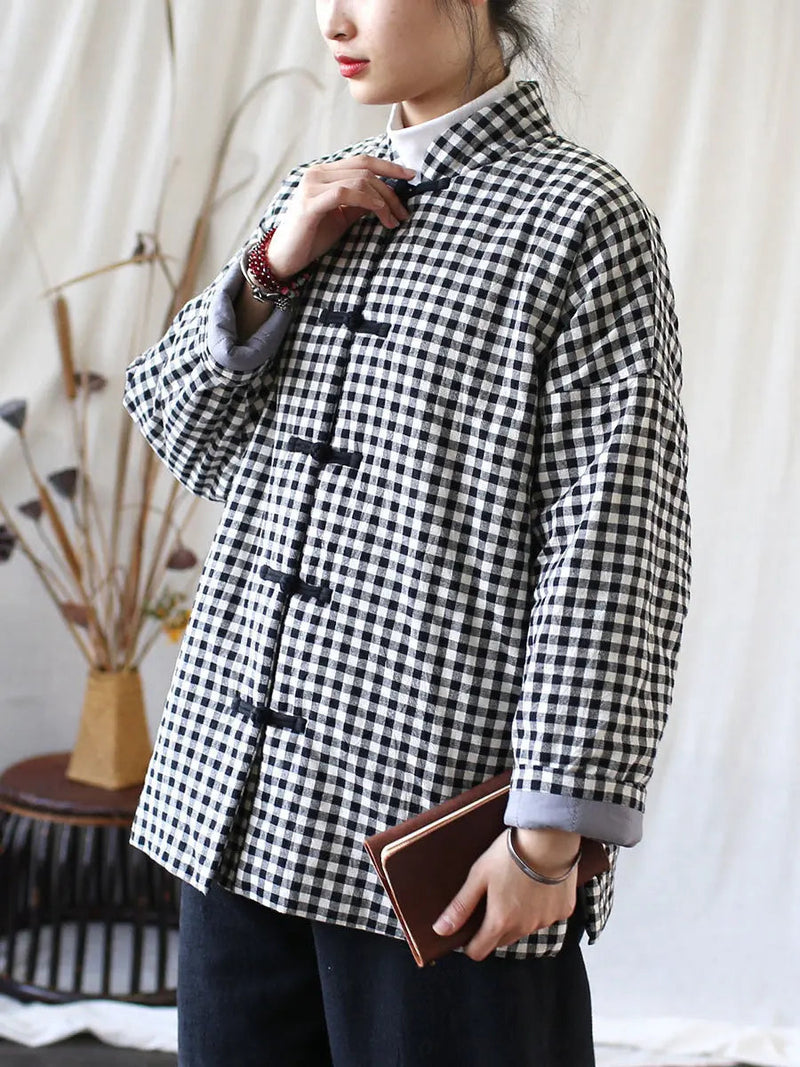 Plaid Cotton Padded Coat