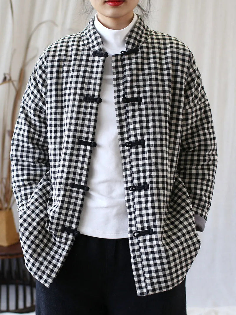 Plaid Cotton Padded Coat