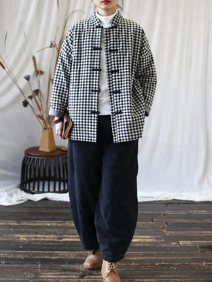 Plaid Cotton Padded Coat