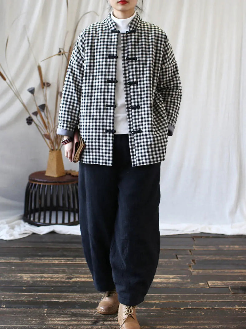 Plaid Cotton Padded Coat