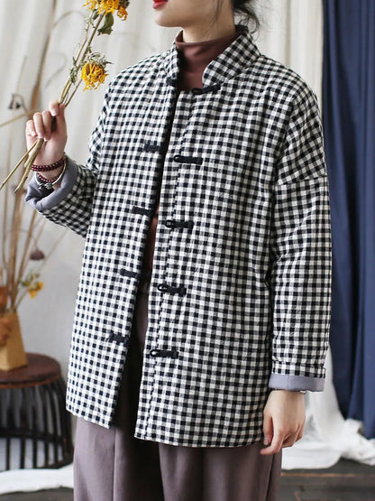 Plaid Cotton Padded Coat