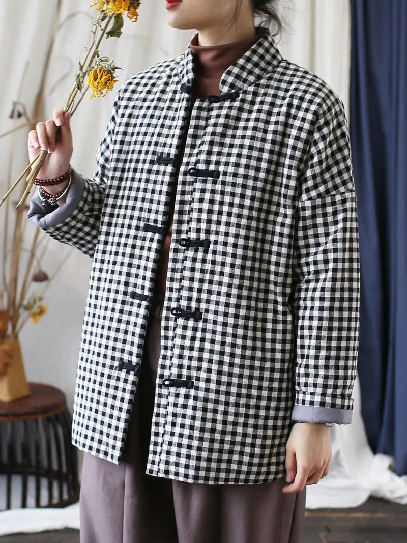 Plaid Cotton Padded Coat