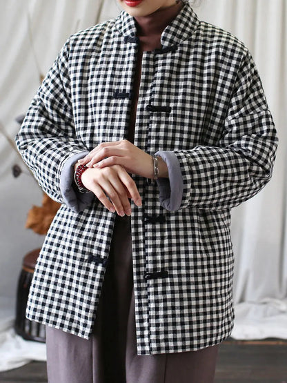 Plaid Cotton Padded Coat