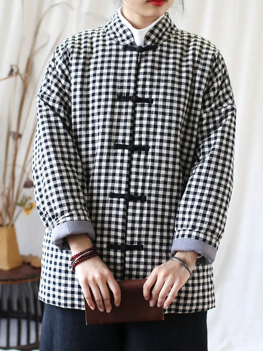 Plaid Cotton Padded Coat
