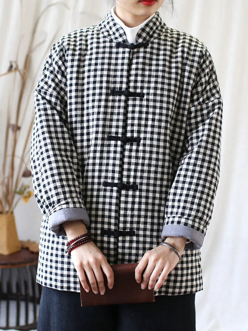 Plaid Cotton Padded Coat