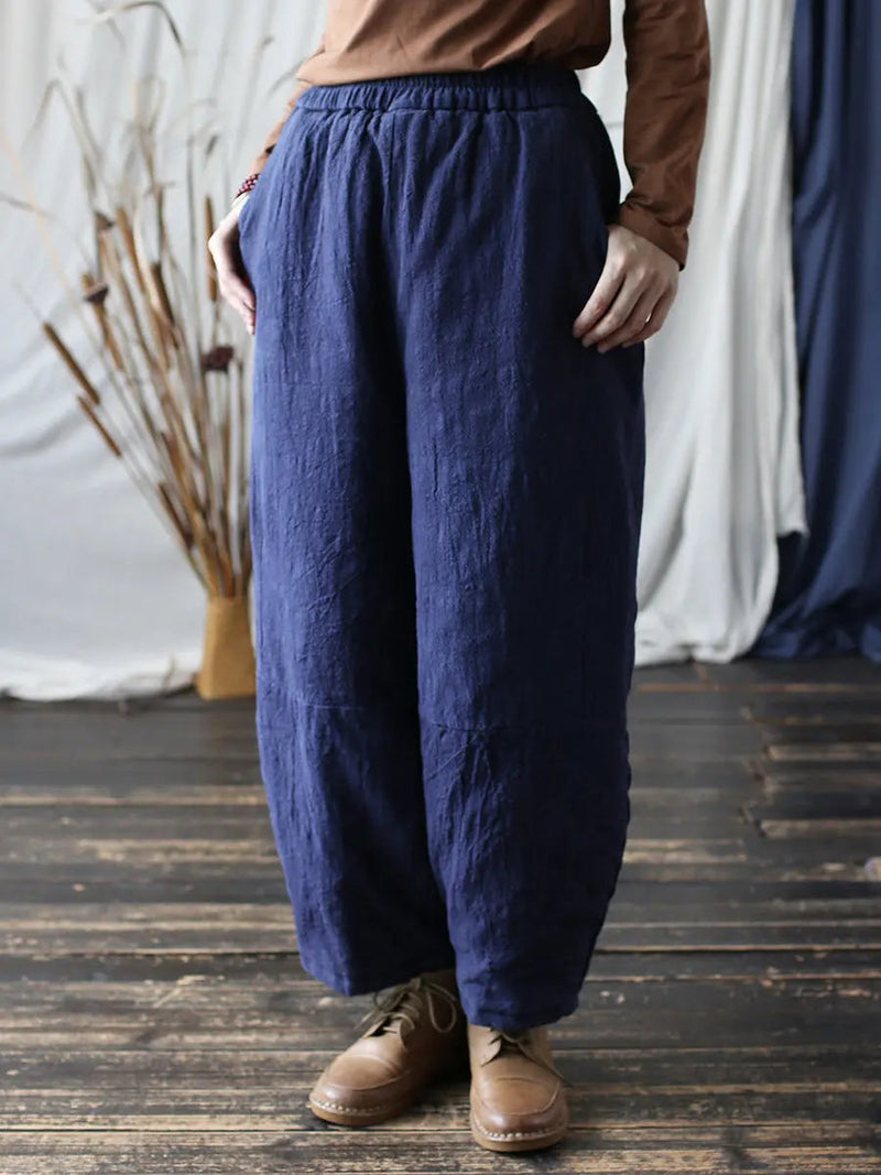 Ramie Padded Harem Pants