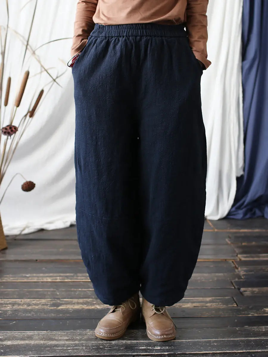 Ramie Padded Harem Pants