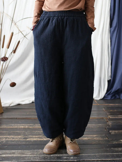 Ramie Padded Harem Pants