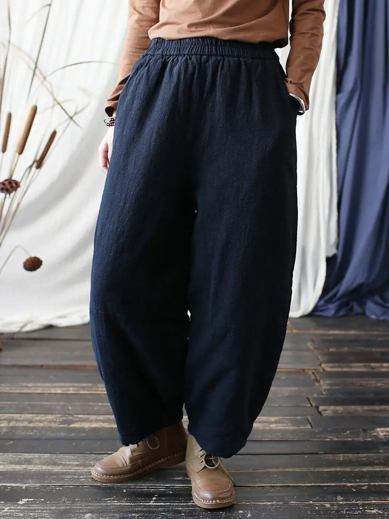 Ramie Padded Harem Pants