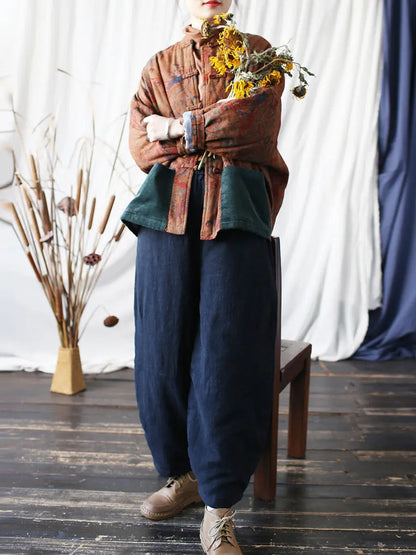 Ramie Padded Harem Pants